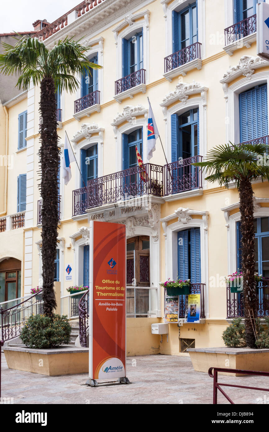 Office du tourisme, Amélie les Bains Palalda, Hérault, Languedoc Roussillon, France Banque D'Images