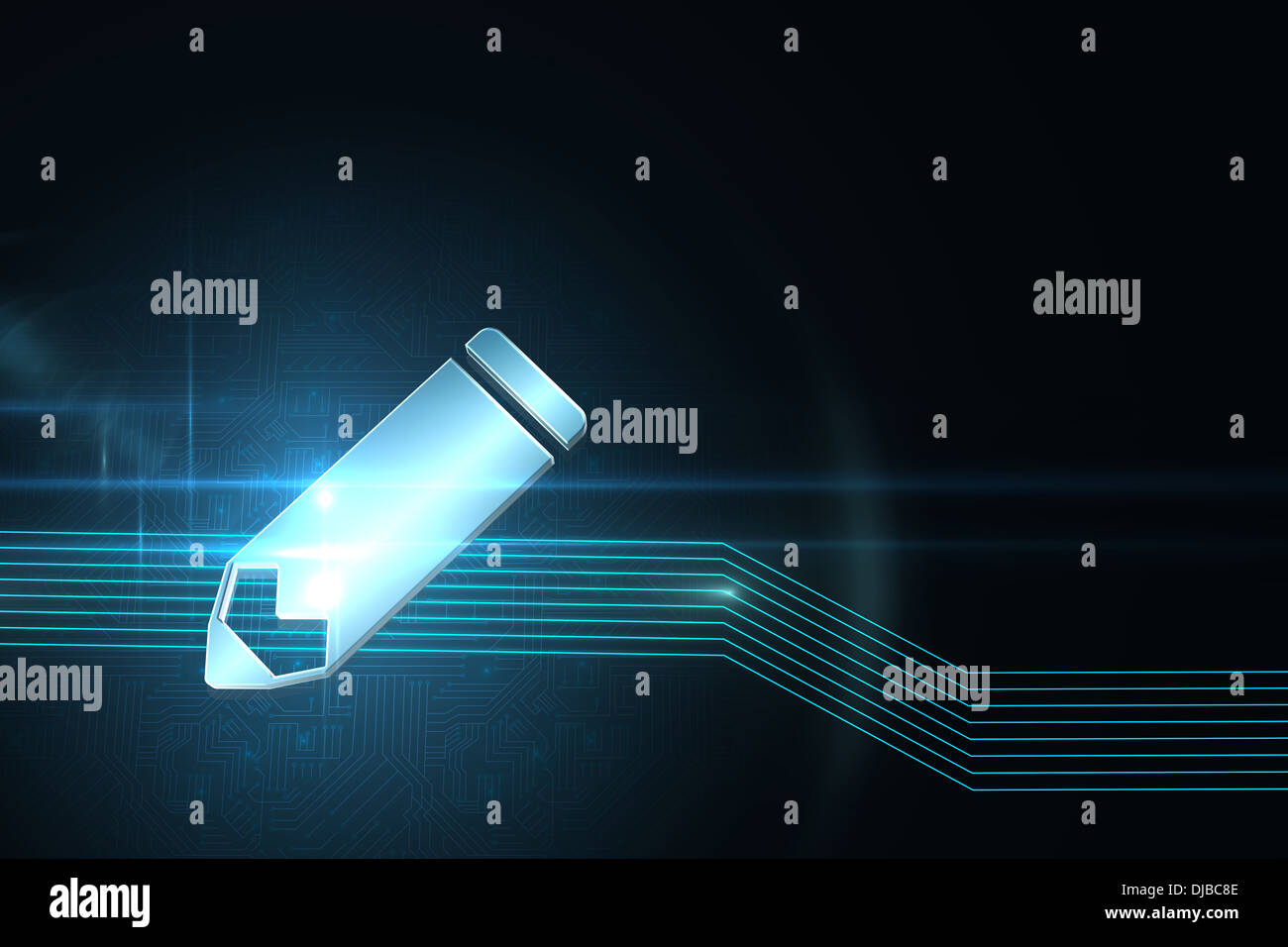 Sur l'icône crayon futuristic background Banque D'Images