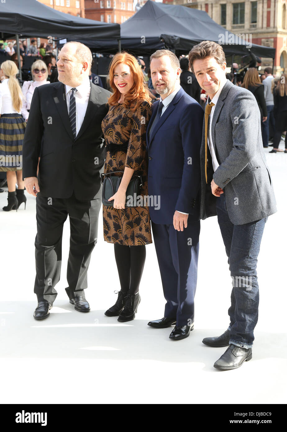 Harvey Weinstein, Rosalie Craig et Julian Ovenden London Fashion Week Spring/Summer 2013 - Arrivées - Burberry London, England - 17.09.12 Banque D'Images