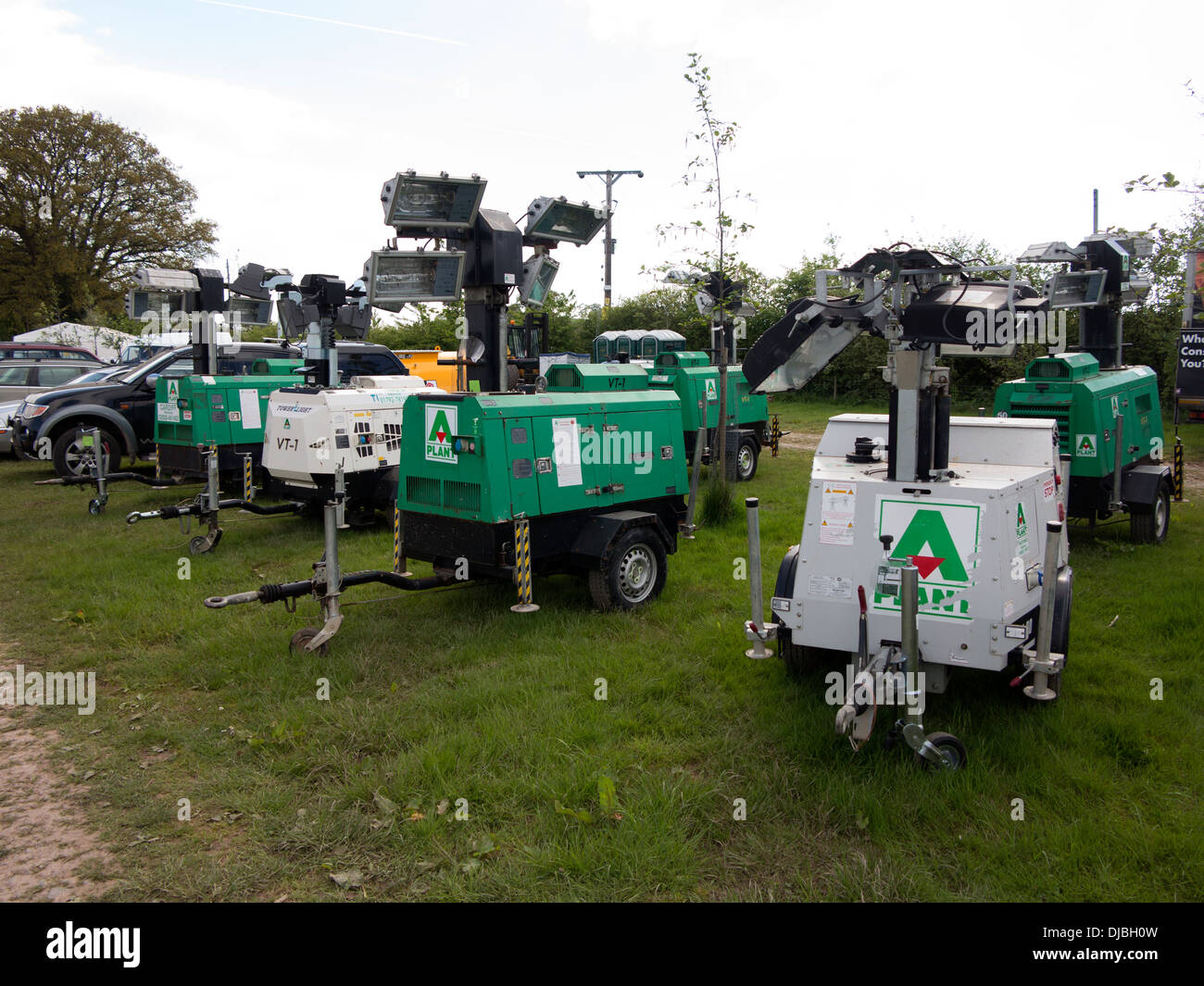 Les générateurs mobiles d'éclairage temporaire Banque D'Images