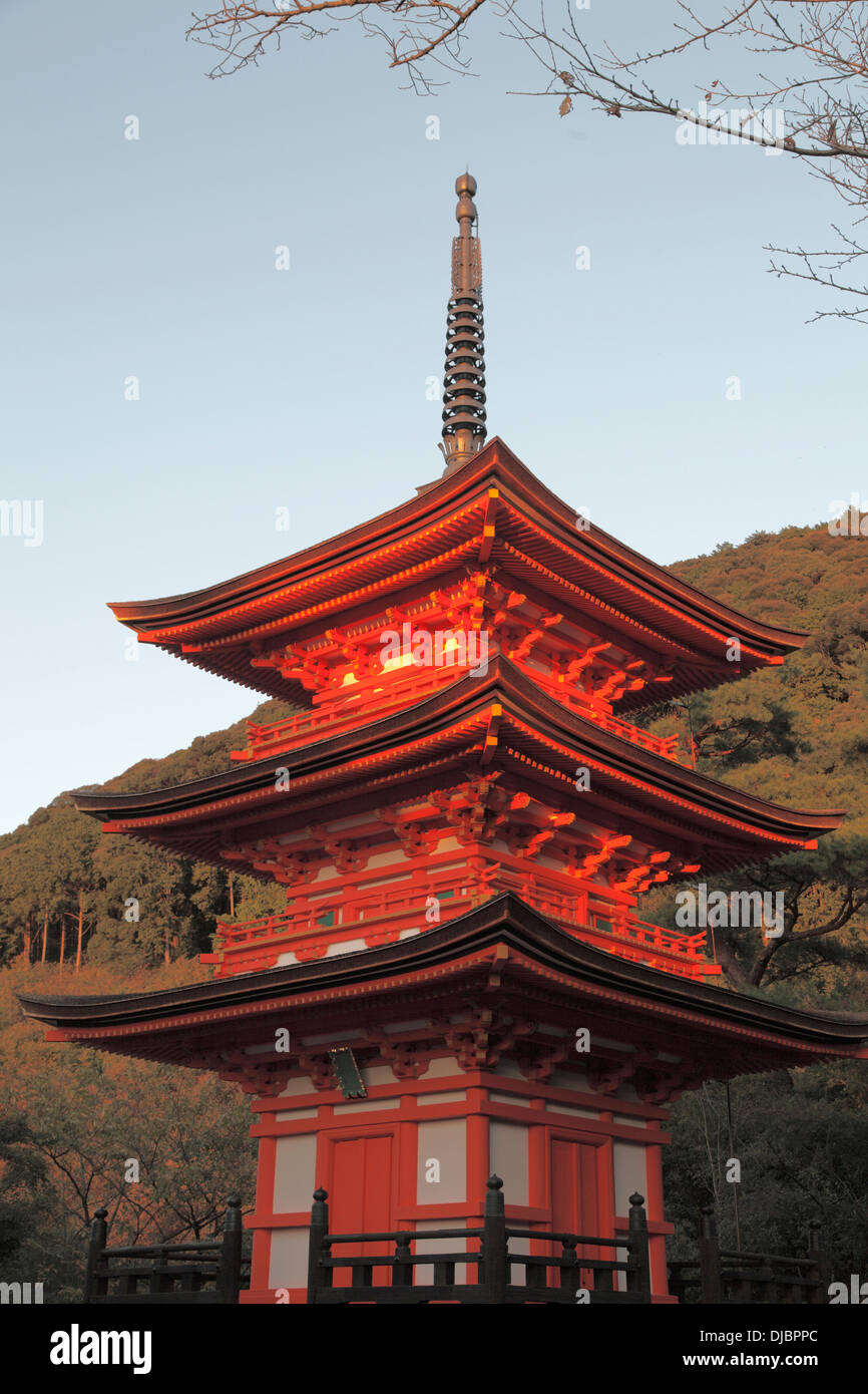 Le Japon, Kyoto, le Temple Kiyomizu-dera, Koyasu-no-To Pagode, Banque D'Images