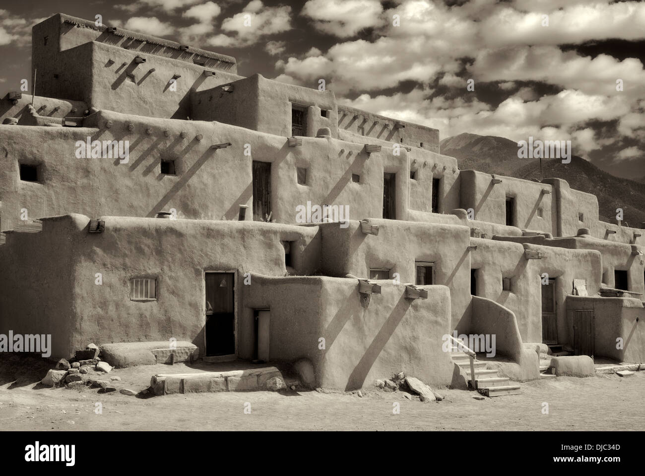 Des structures d'habitation dans la région de Pueblo de Taos. Taos, Nouveau Mexique Banque D'Images