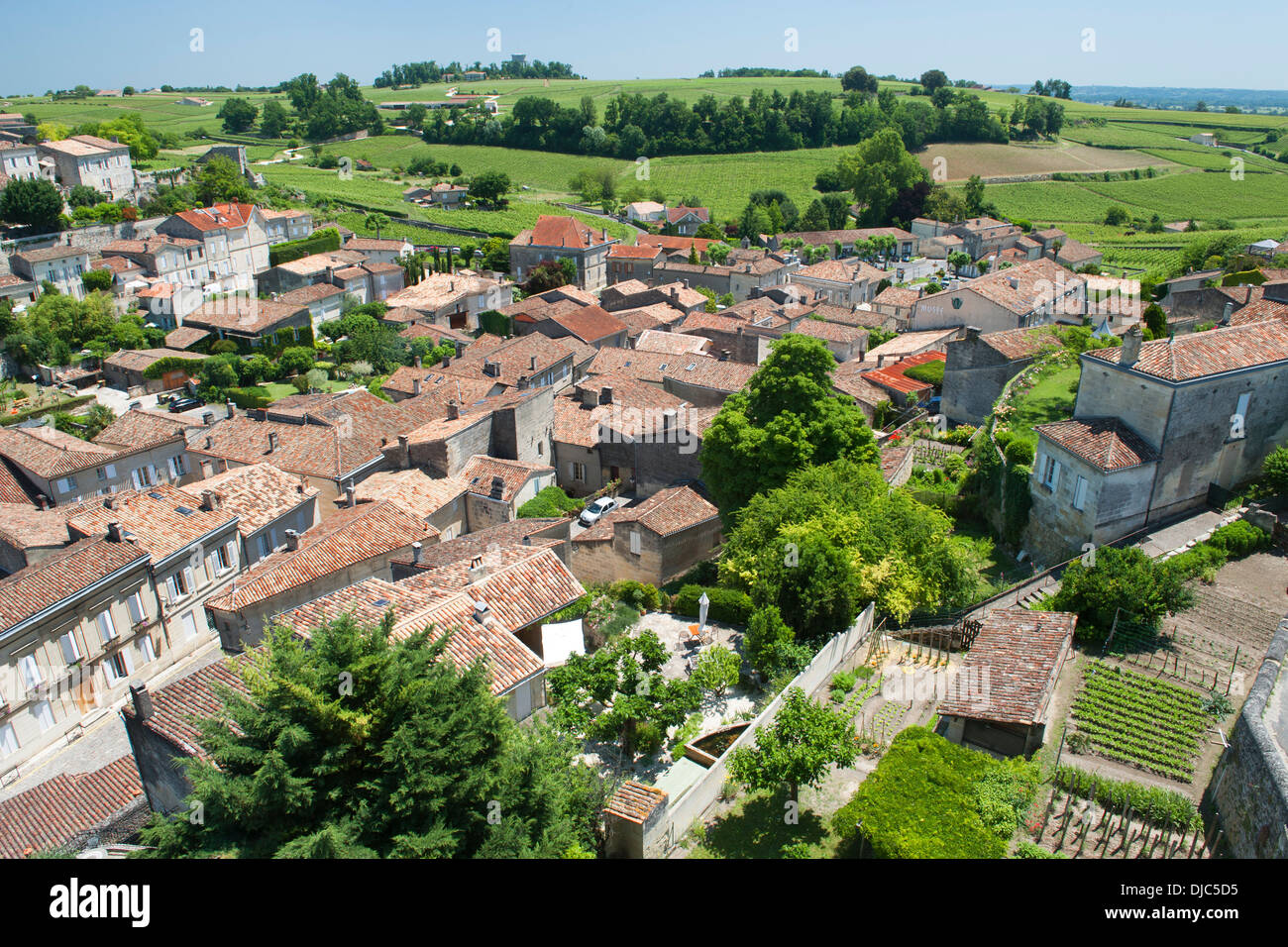 Saint-Émilion village dans le département de la région Aquitaine dans le Sud-Ouest de la France. Banque D'Images