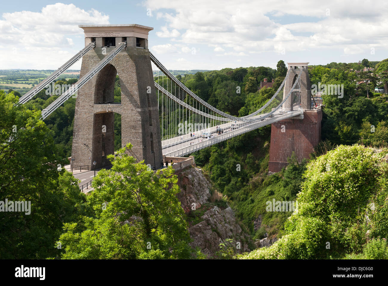 Le Clifton Suspension Bridge enjambant la rivière Avon à Bristol, Angleterre. Banque D'Images