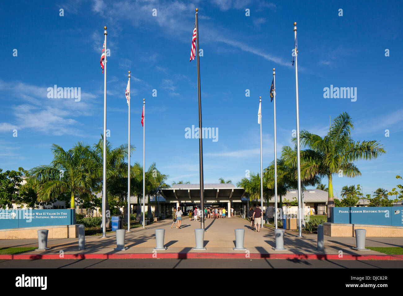 Pearl Harbour Centre de visiteurs, la seconde guerre mondiale, la Vaillance dans la Pacific National Monument, Oahu, Hawaii Banque D'Images