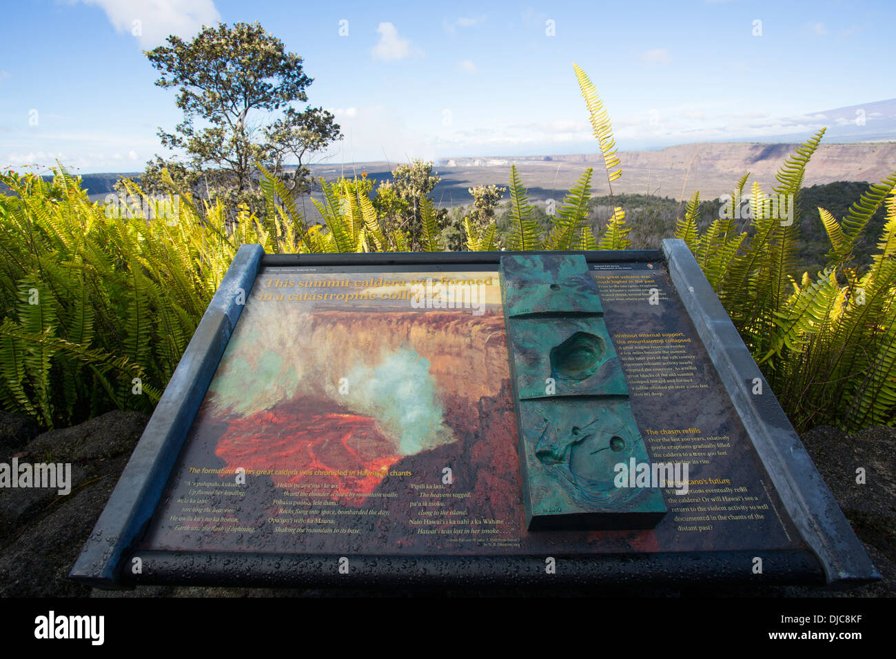 Halemaumau cratère du volcan House, Kilauea Volcano, HVNP, Big Island d'Hawaii Banque D'Images