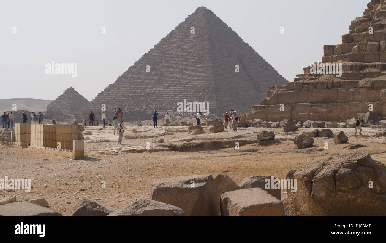 Pyramids, Giza, Egypte. Banque D'Images