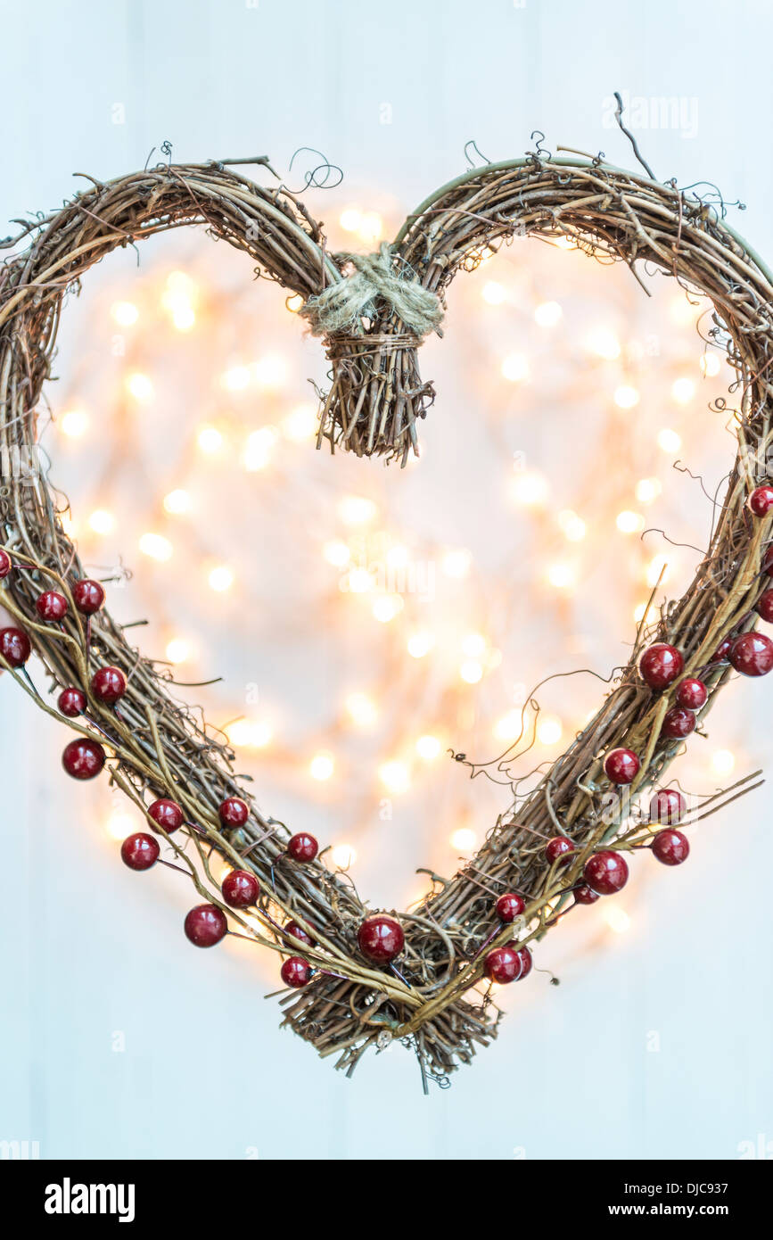 Décoration de Noël en forme de coeur Banque D'Images