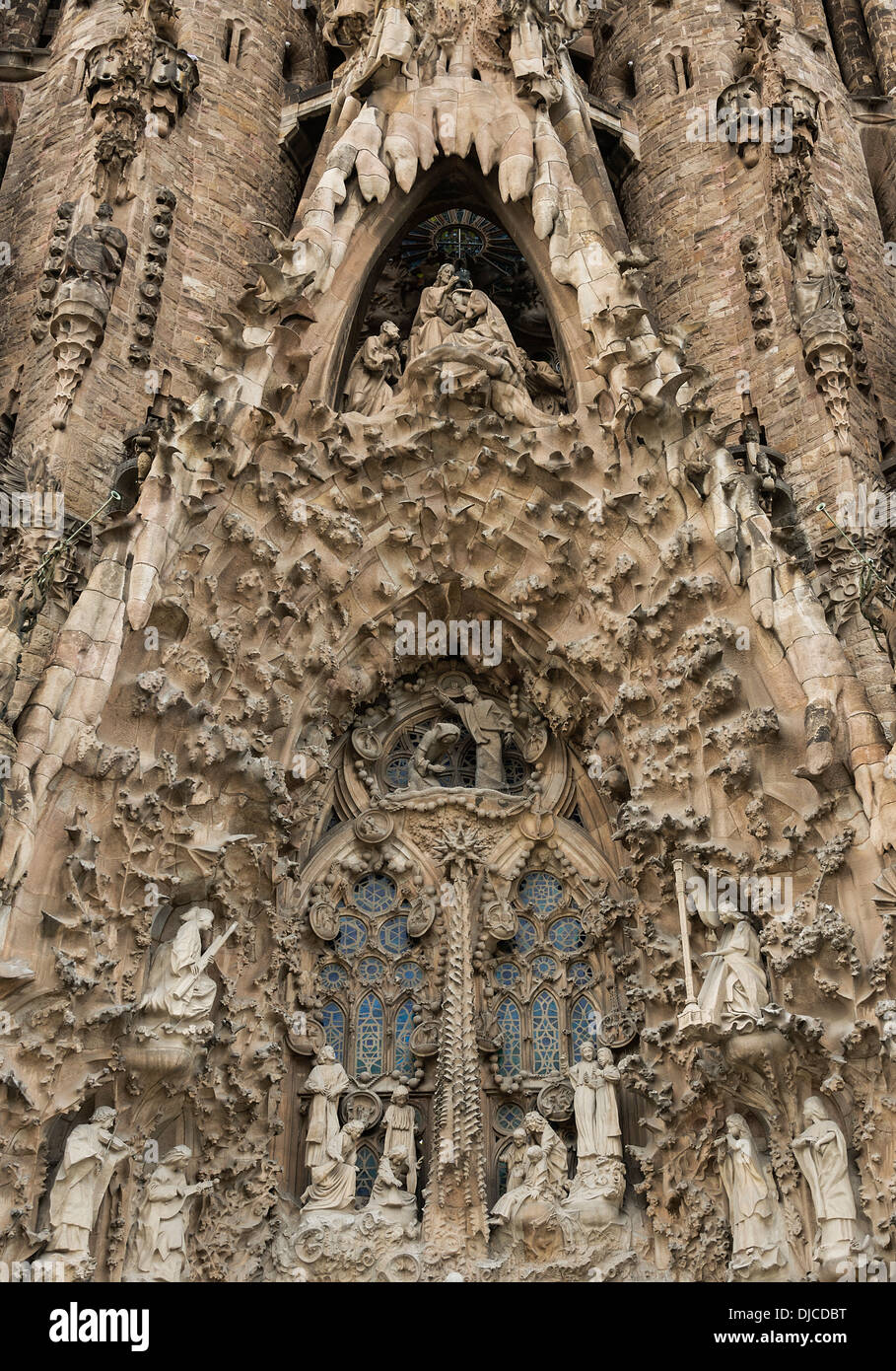 Façade de la vie, basilique Sagrada Família, Barcelone, Espagne Banque D'Images