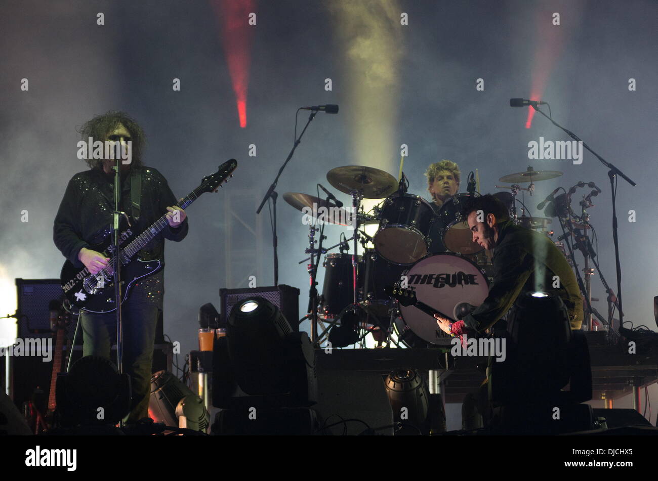 Robert Smith de The Cure Leeds Festival 2012 tenue à Bramham Park - Performances - Jour 2 West Yorkshire, Angleterre Banque D'Images