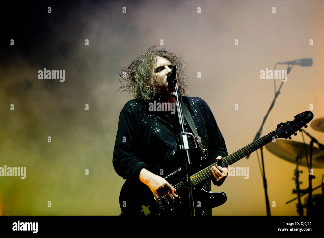 Robert Smith de The Cure Leeds Festival 2012 tenue à Bramham Park - Performances - Jour 2 West Yorkshire, Angleterre Banque D'Images
