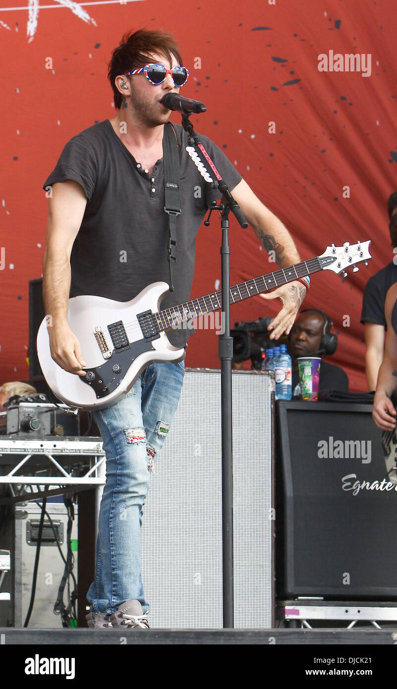 Alex Gaskarth de All Time Low Reading Festival 2012 - Performances - Jour 3 Lecture, Angleterre - 26.08.12 Banque D'Images