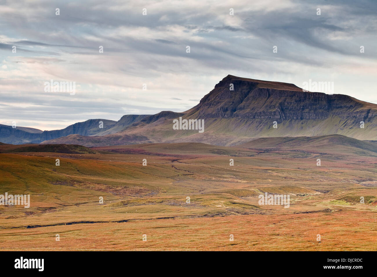 Partie de la Trotternish Ridge de l'île de Skye. C'est le plus grand glissement de l'Europe. Banque D'Images