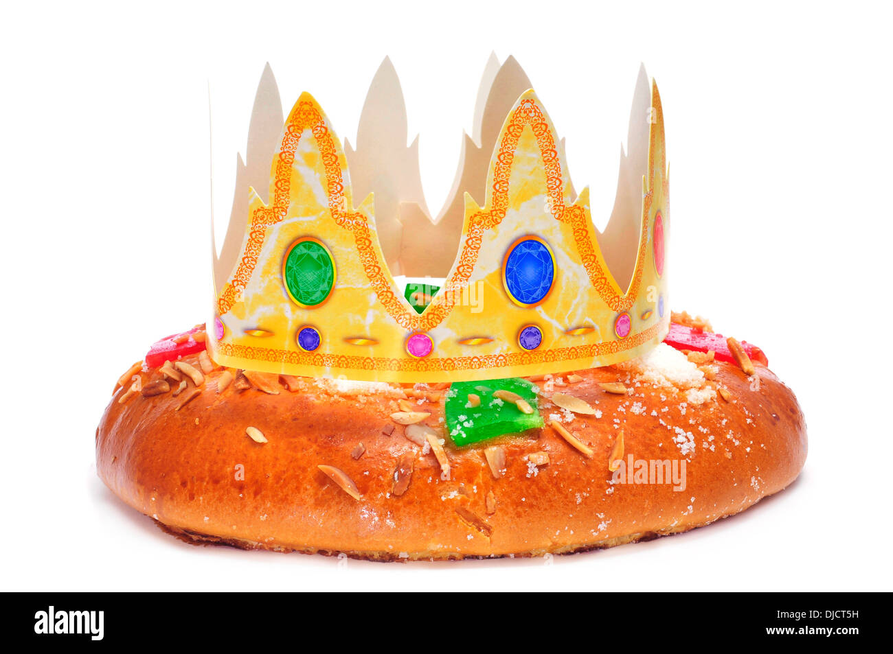 Roscon de Reyes, gâteau mangé trois rois espagnols sur l'Epiphanie Jour Banque D'Images