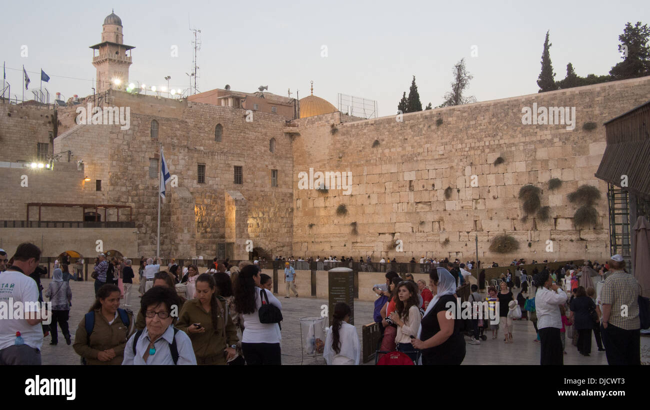 Mur des lamentations mur ouest aka aka Kotel, Jérusalem, Israël Banque D'Images