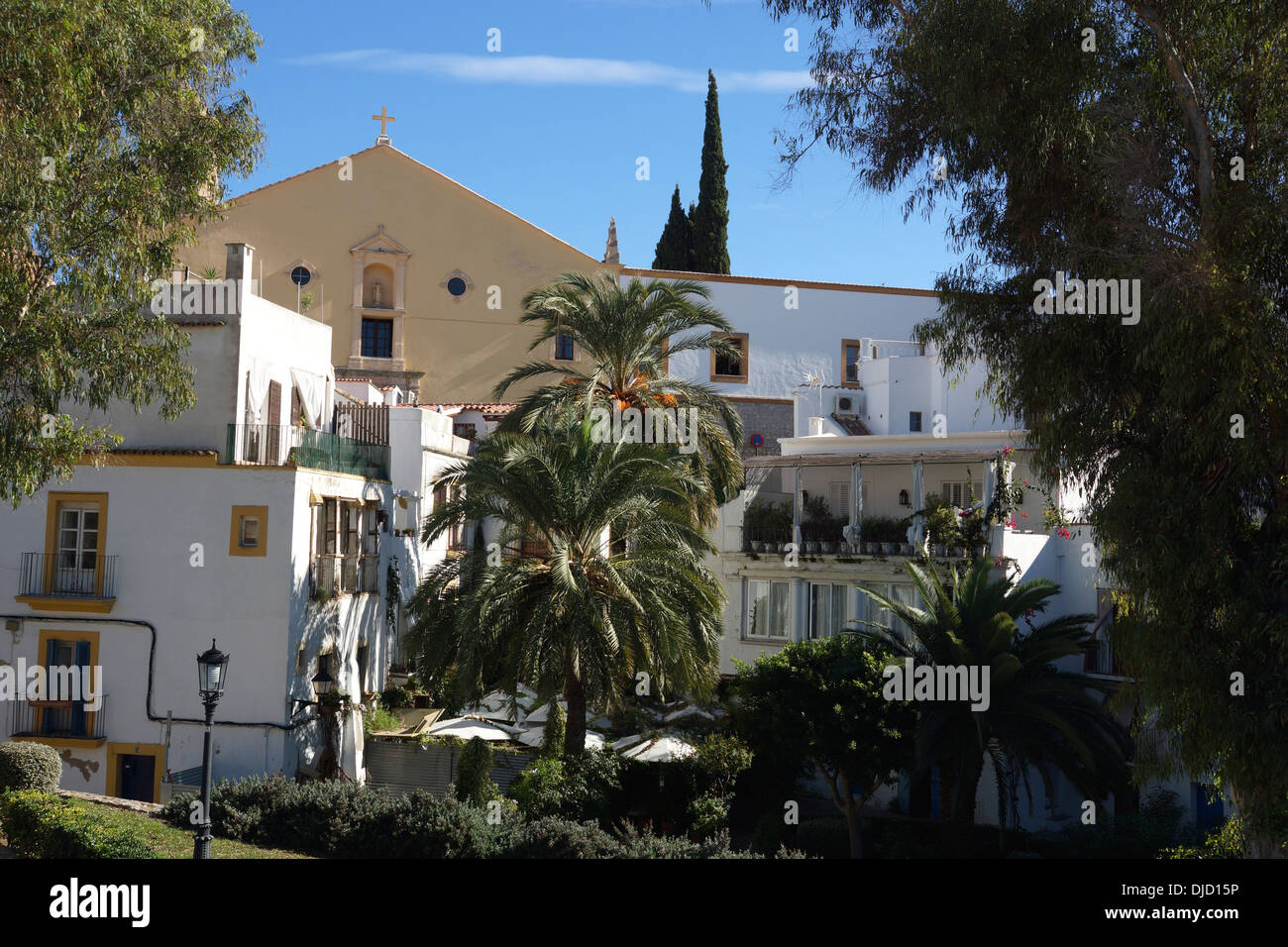 Carrer sa carrossa, Dalt Vila (vieille ville), la ville d'ibiza, Ibiza, ESPAGNE Banque D'Images