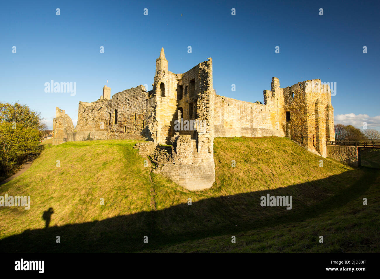 Château de Warkworth, Northumberland en Angleterre. Banque D'Images