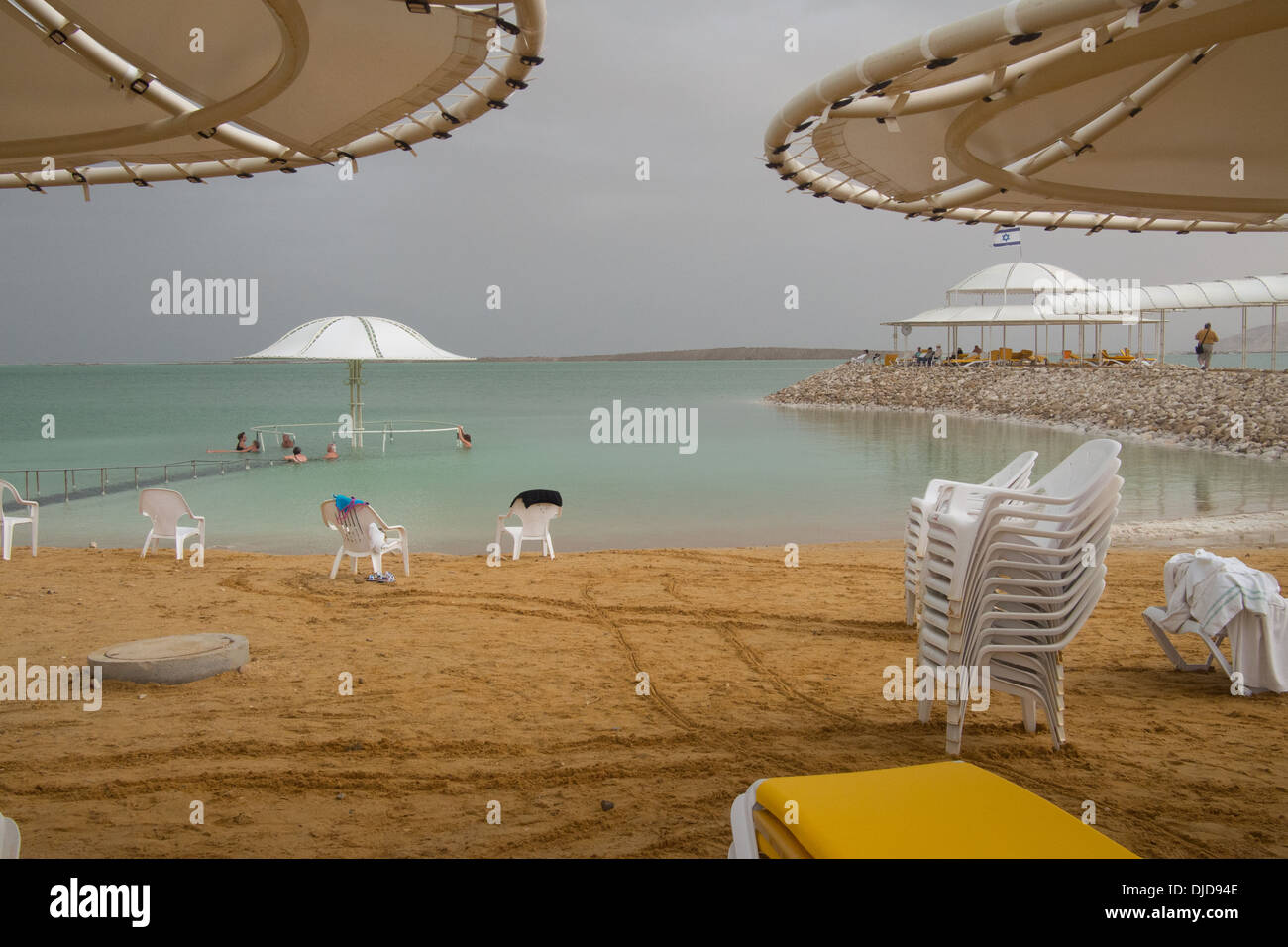 La mer Morte, en Israël. Banque D'Images