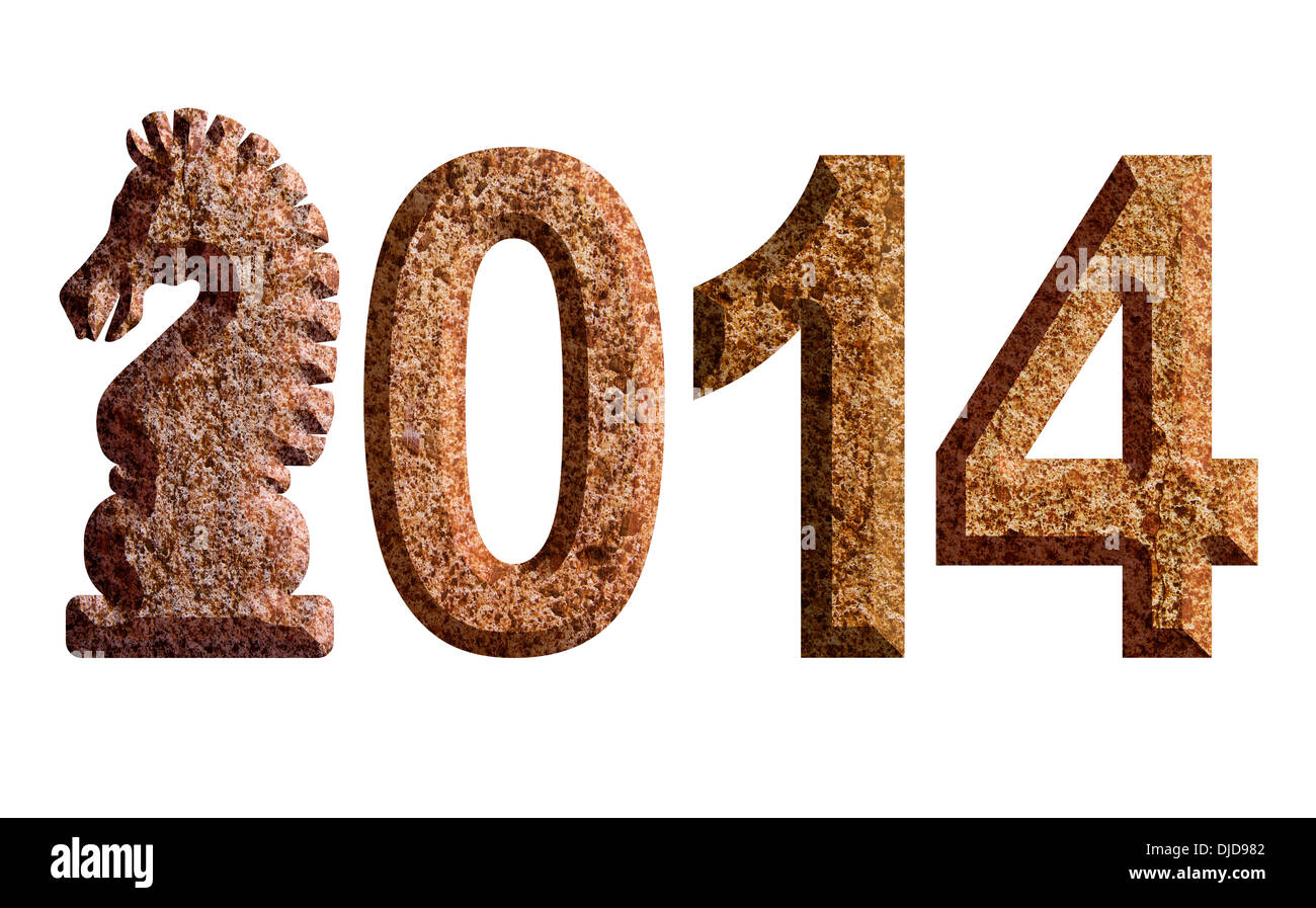 Nouvel An chinois 2014 de la texture de Pierre Cheval Illustration Banque D'Images