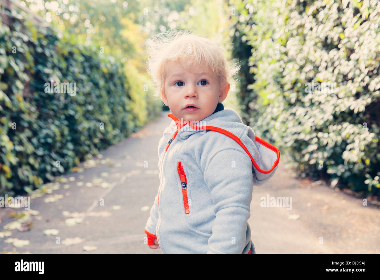 Allemagne, Bonn, Baby Boy standing in street Banque D'Images
