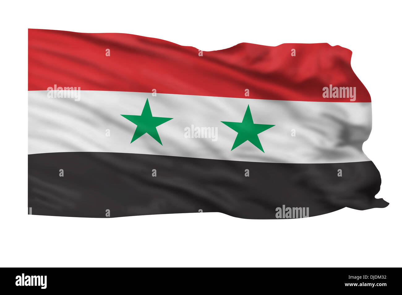 Drapeau de la Syrie voler haut dans le ciel. Banque D'Images