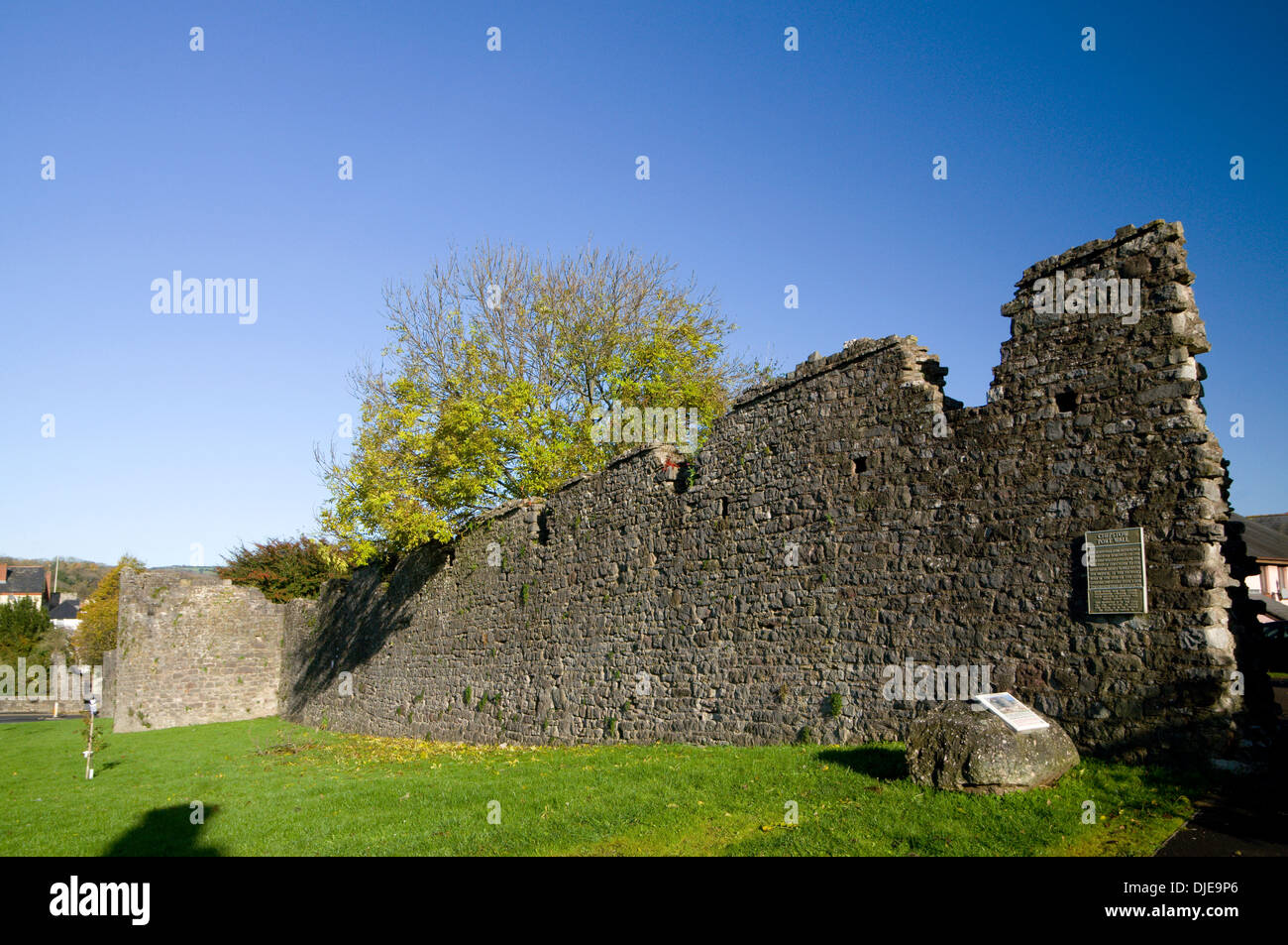 Port, ville de Chepstow mur de défense, Chepstow, Monmouthshire, Galles du Sud. Banque D'Images