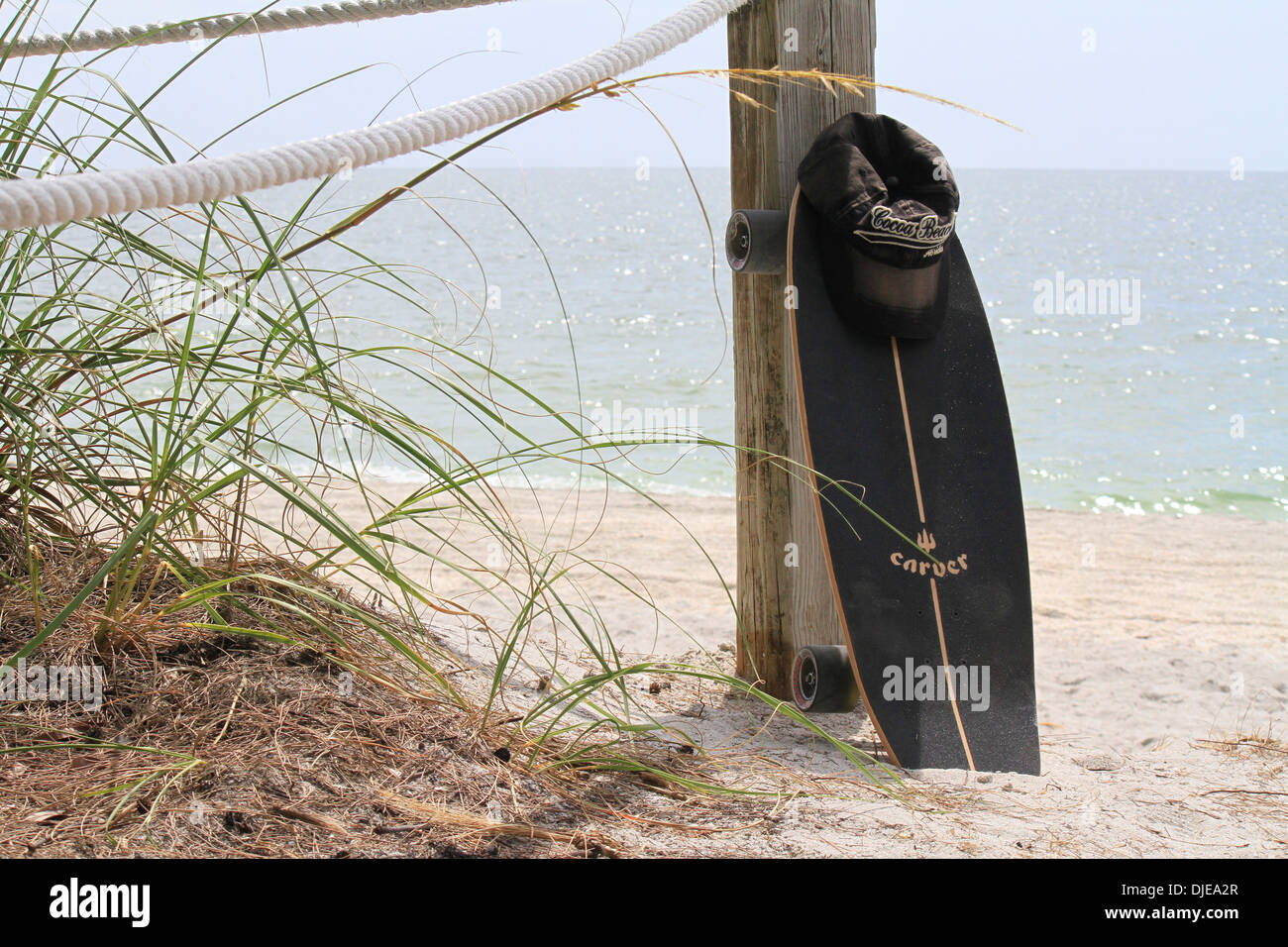 Carver Skate Board on Beach Banque D'Images