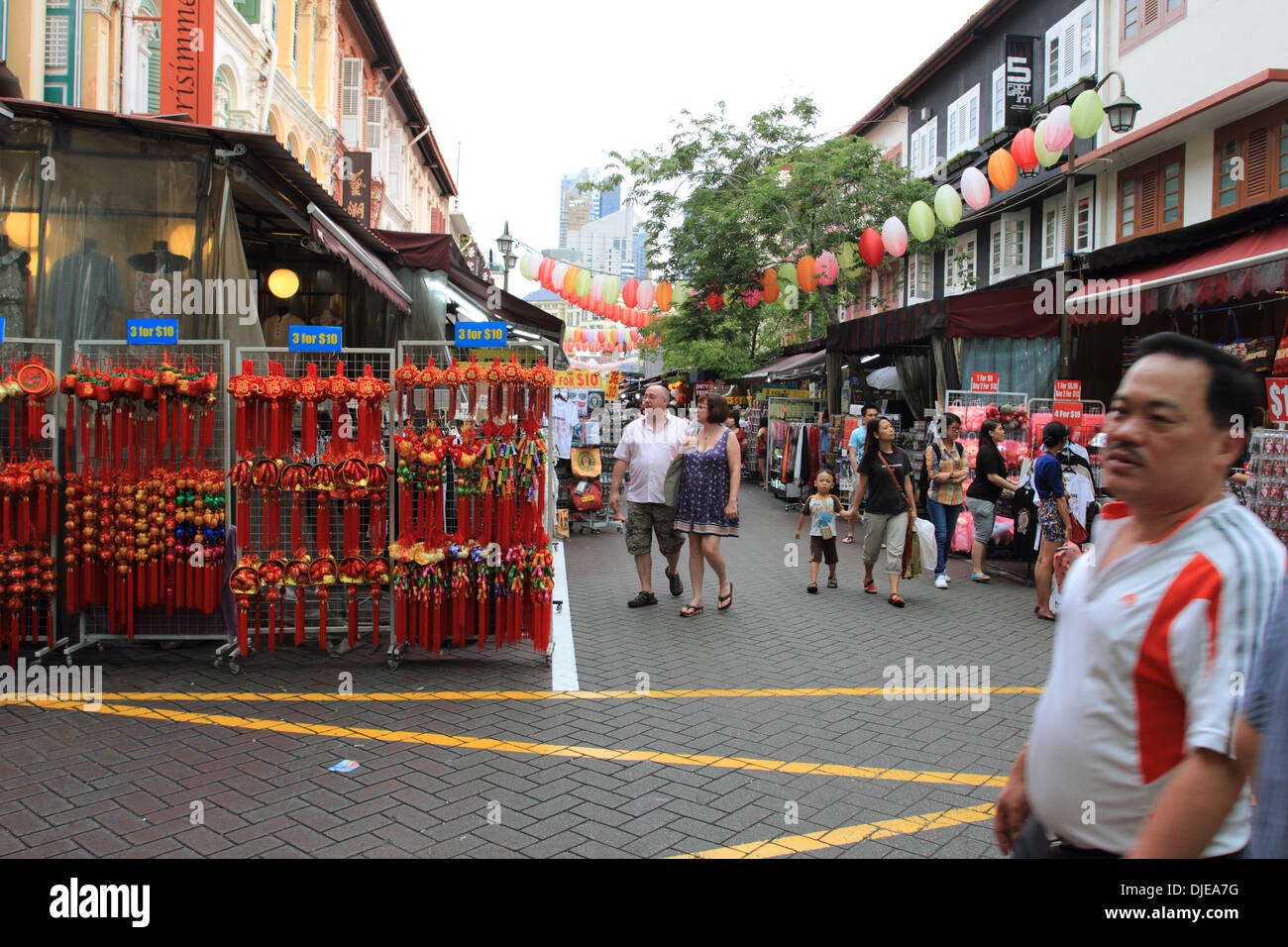 Shopping dans la ville chinoise de Singapour, restaurant Banque D'Images