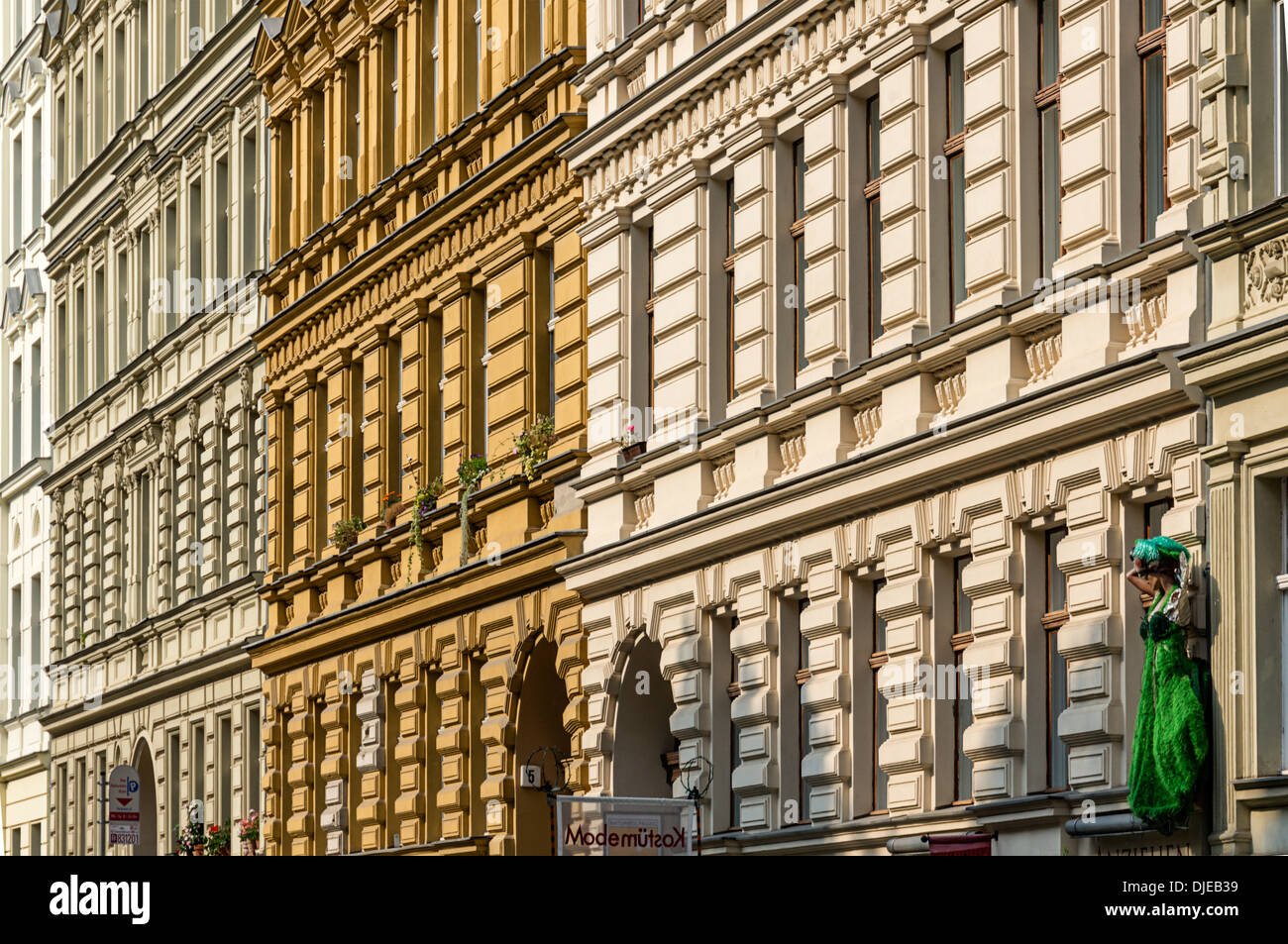 Maison restaurée dans le quartier de Prenzlauer Berg, Berlin, Allemagne Banque D'Images