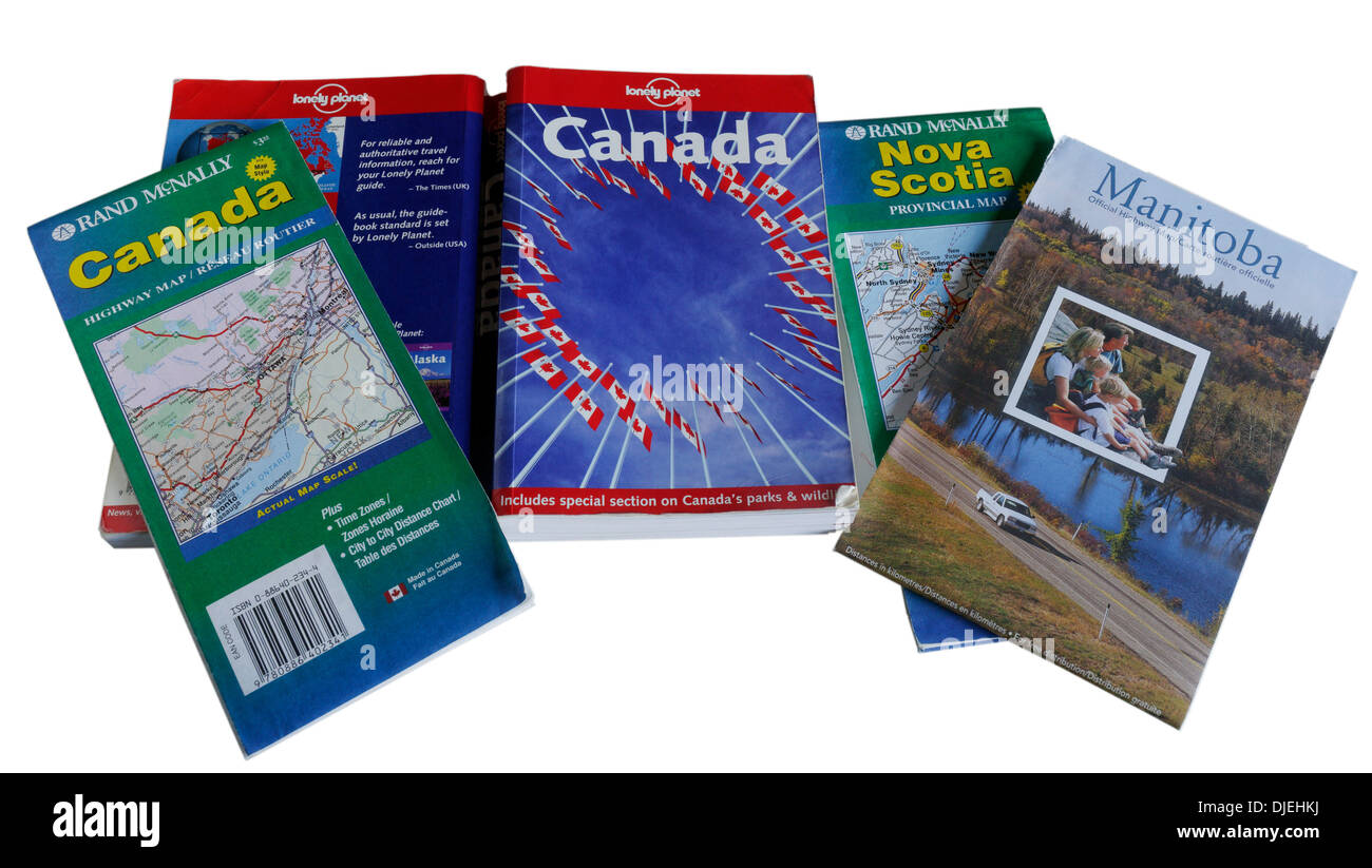 Cartes et guides pour le Canada Banque D'Images