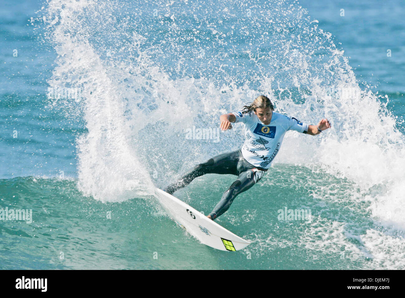 Sep 09, 2007 - San Clemente, CA, USA - LUKE STEDMAN (Sydney, NSW, Australie) a placé un étroit troisième derrière Dean Morrison (Aus) et Neco Padaratz (BRS) à la ronde 1 de la Boost Mobile Pro aujourd'hui. Stedman a été mise sur la touche à la ronde 2 perdants.Le Boost Mobile Pro Trestles inférieur a lieu et a un délai de carence de 7 jours d'utiliser les meilleurs spot de surf. (Crédit Image : © Sarah Towner/ASP-COV Banque D'Images