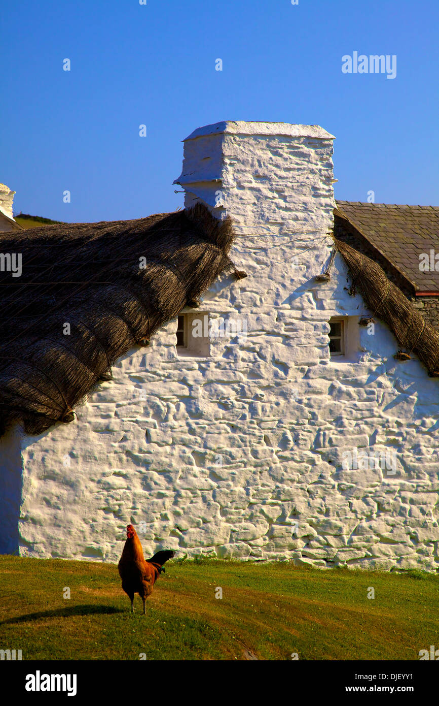 Maison traditionnelle, Cregneash, Île de Man Banque D'Images