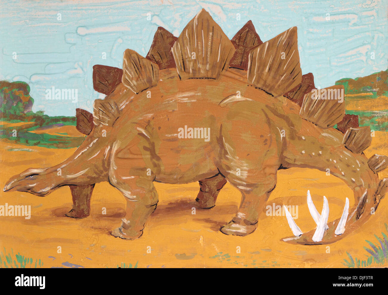 Illustration d'un dinosaure stégosaure Banque D'Images