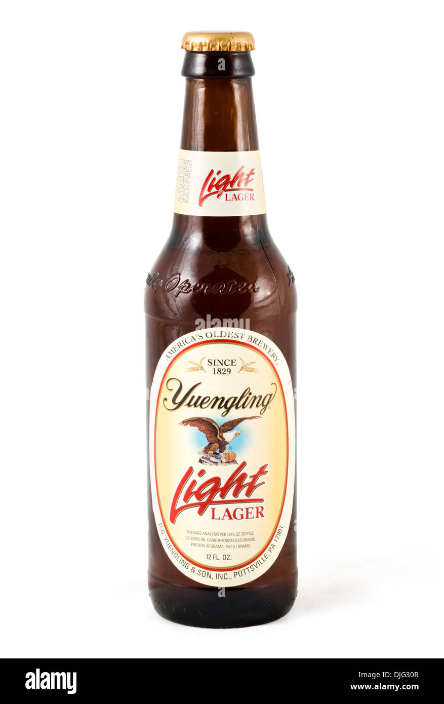 Bouteille de bière Yuengling lager légère, USA Banque D'Images