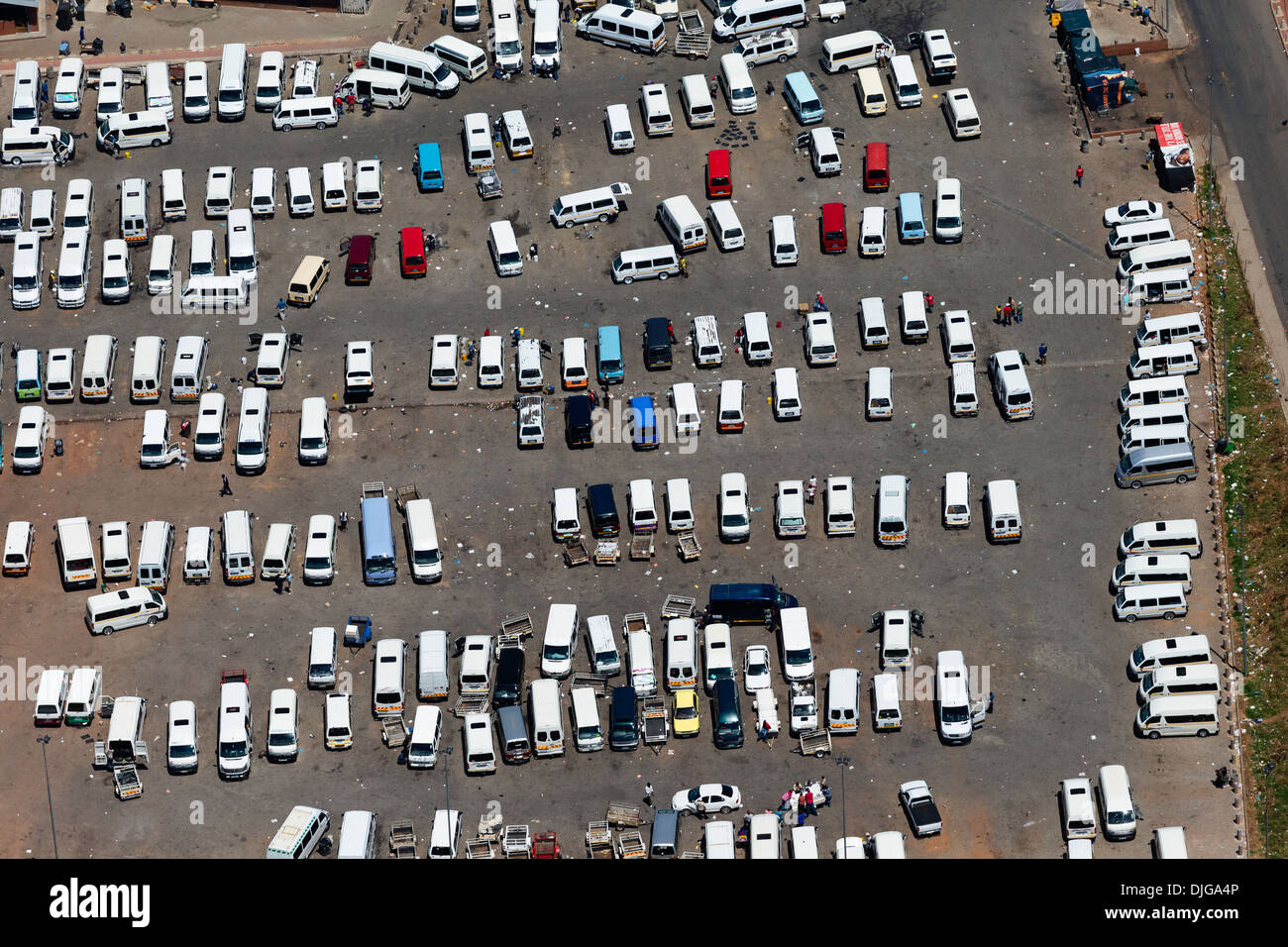 Vue aérienne d'une station de taxis.Johannesburg Afrique du Sud. Banque D'Images