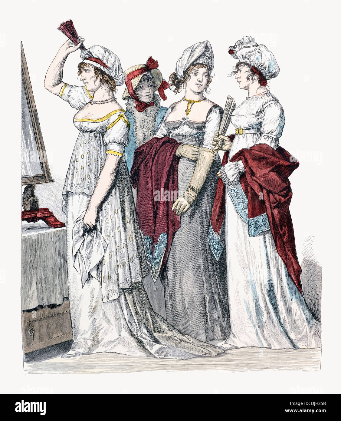 Début du 19ème siècle XIX costumes Français 1802 1804 Banque D'Images