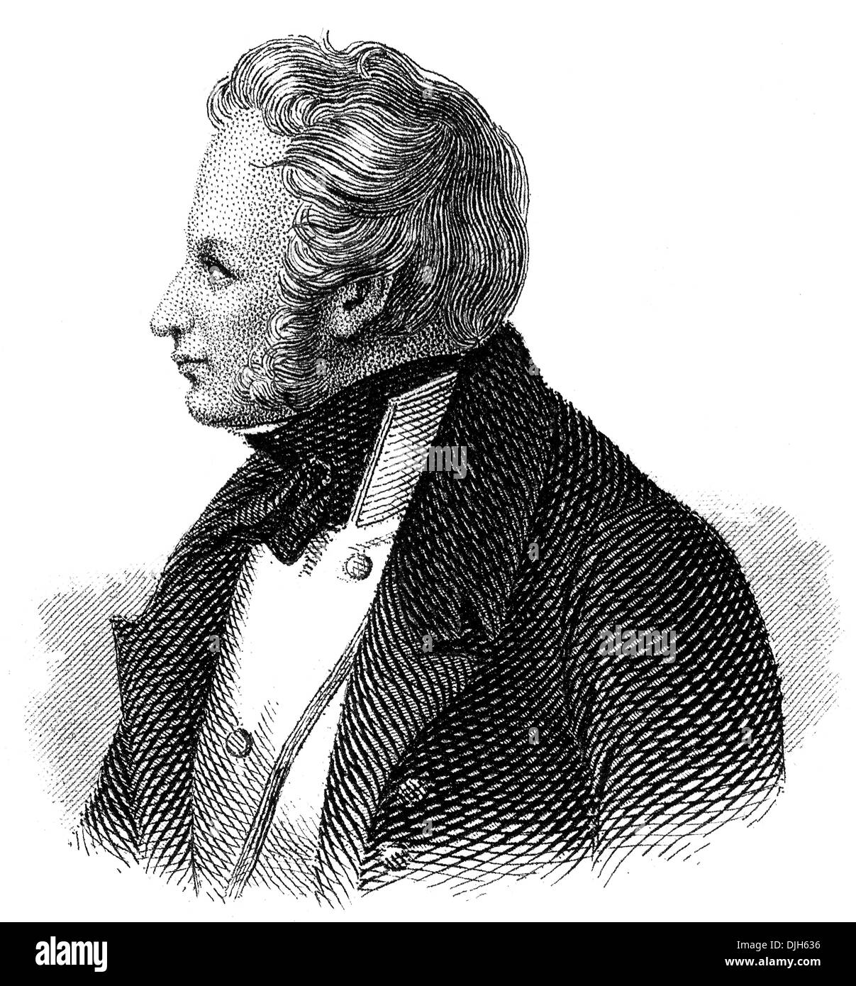 Portrait de Victor Alfred de Vigny, 1797 - 1863, un poète, dramaturge et romancier, Banque D'Images