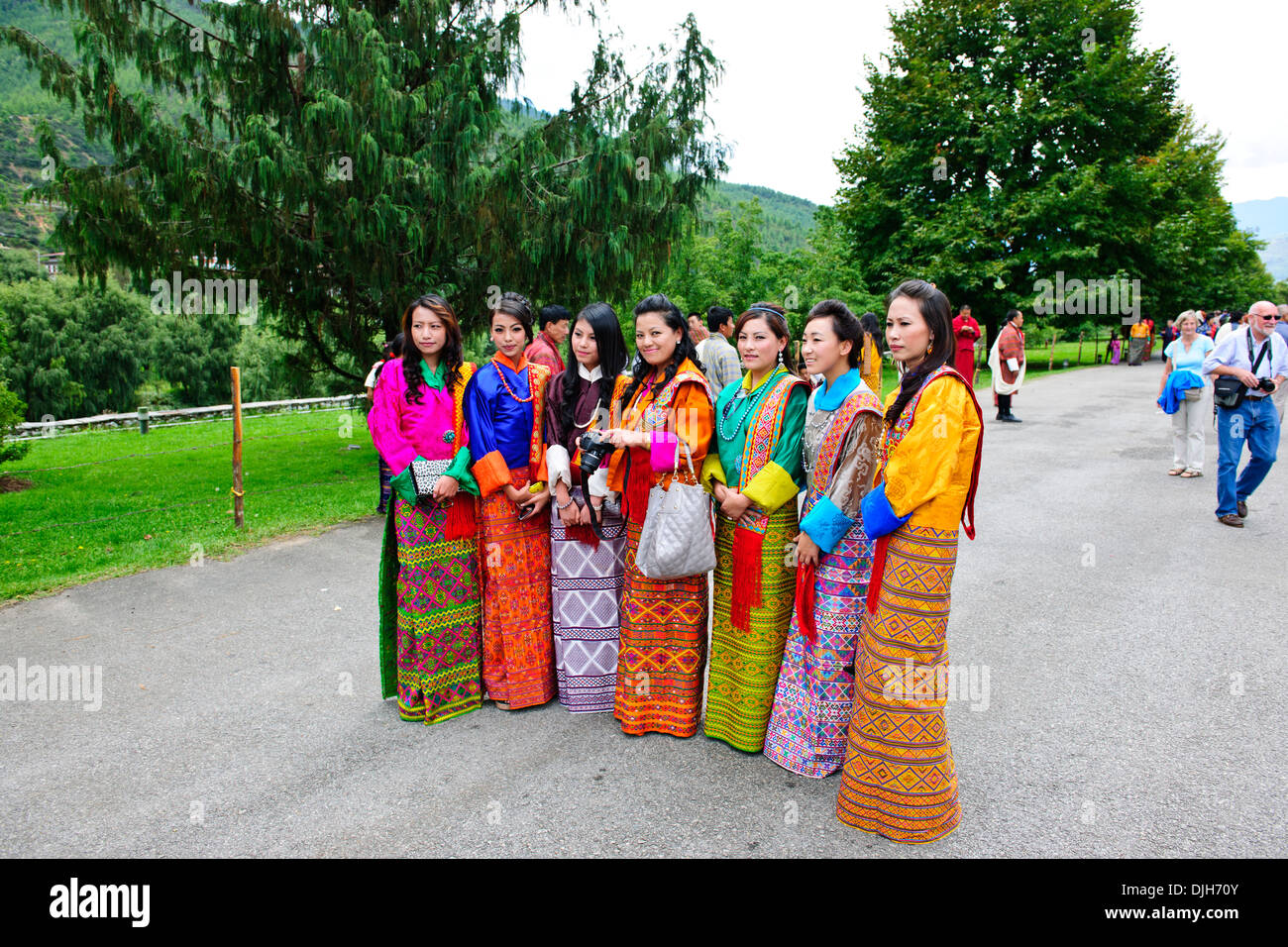 Thimphu Tsechu,Tashi Choe Dzong, Forteresse,4 jour festival le dixième jour du mois lunaire du calendrier tibétain,Thimphu,Bhoutan Banque D'Images