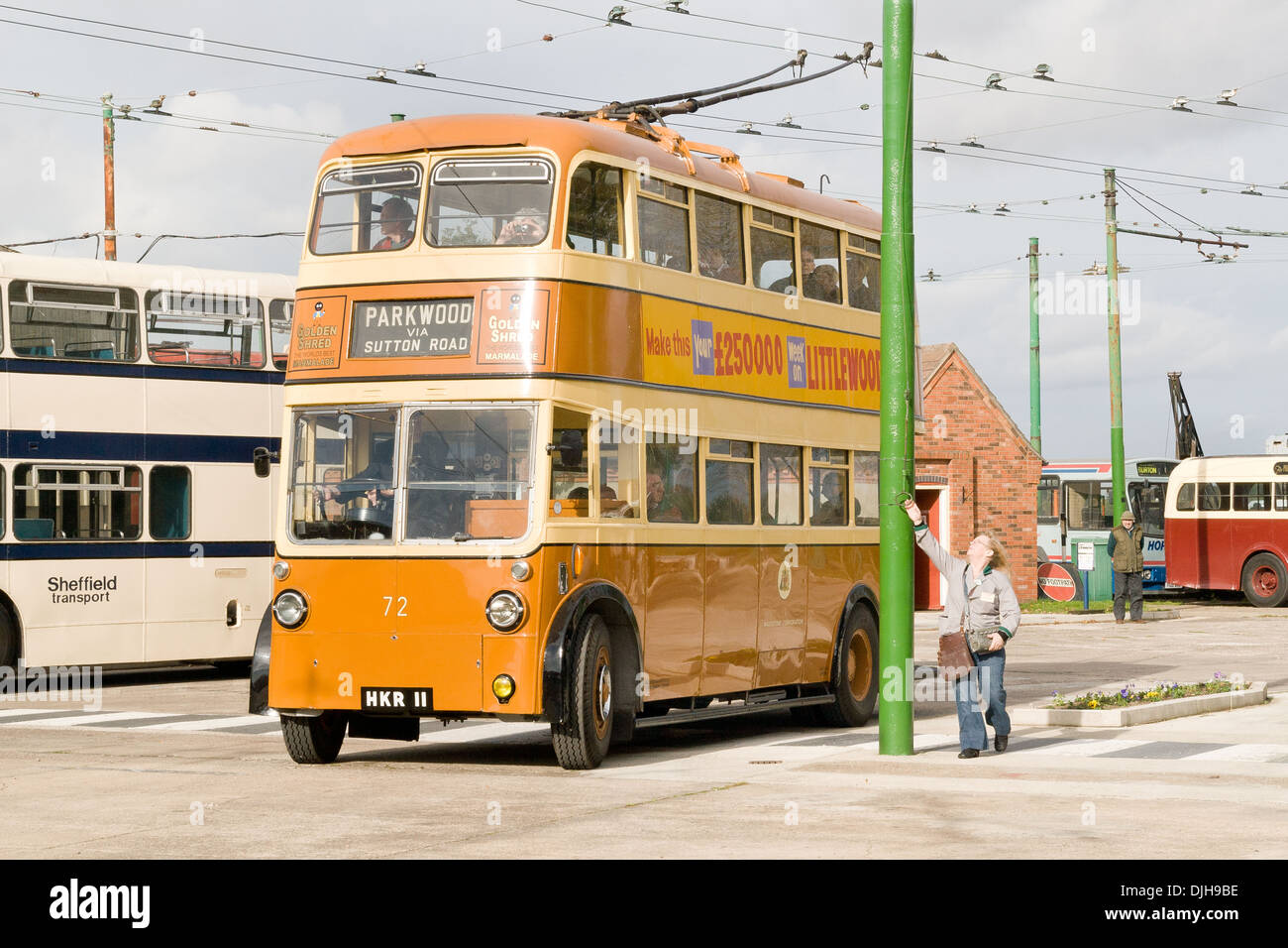 Le Musée de trolleybus Belton Road Doncaster Sandtoft South Yorkshire DN8 5SX, Angleterre Banque D'Images