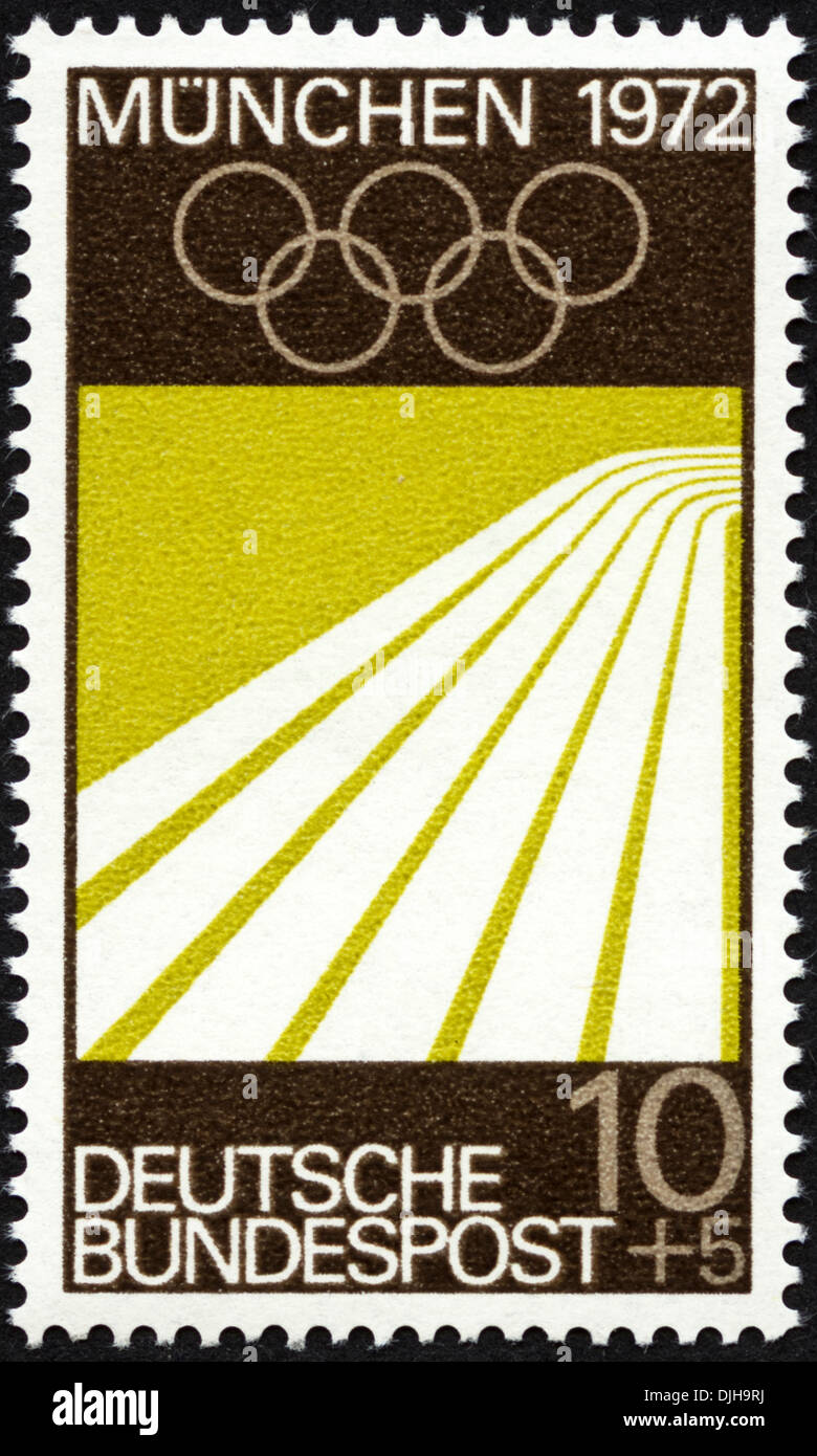 Timbre Allemagne 10 +5 avec 1972 Jeux Olympiques de Munich a publié 1969 Banque D'Images