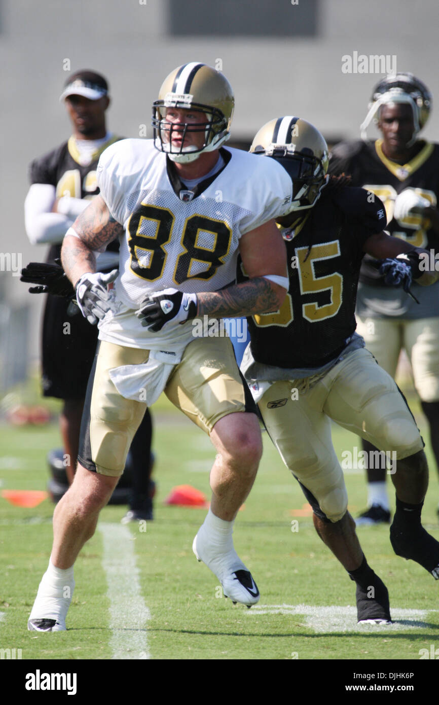 31 juillet 2010 - La Nouvelle Orléans, Louisiane, États-Unis d'Amérique - 31 juillet 2010 : Saints tight end Jeremy Shockey (88) exécute un itinéraire au cours de la New Orleans Saints Training Camp..crédit obligatoire - Donald Page / Southcreek Global. (Crédit Image : © Global/ZUMApress.com) Southcreek Banque D'Images