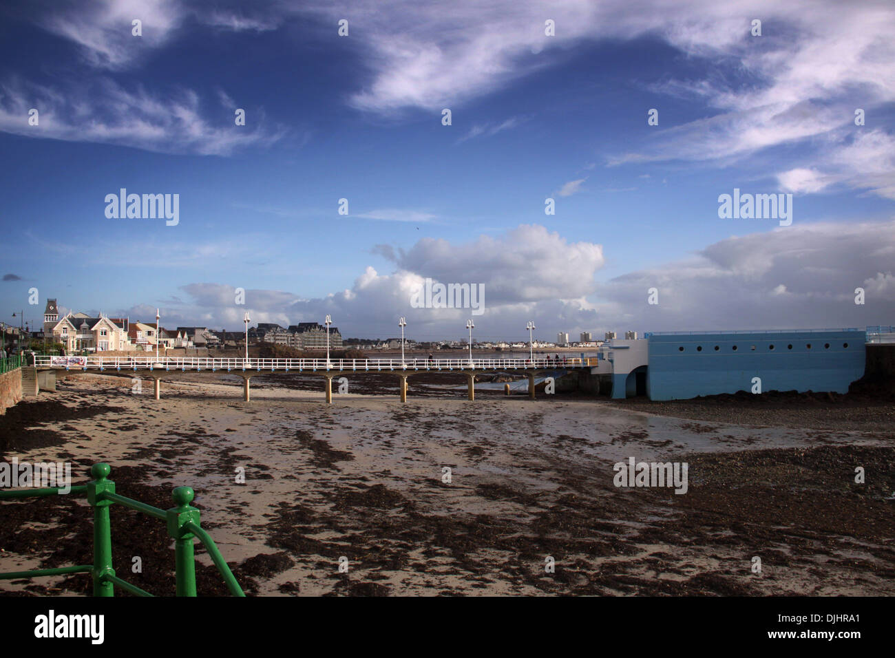 L'embarcadère à St Helier, Jersey, en hiver. Banque D'Images