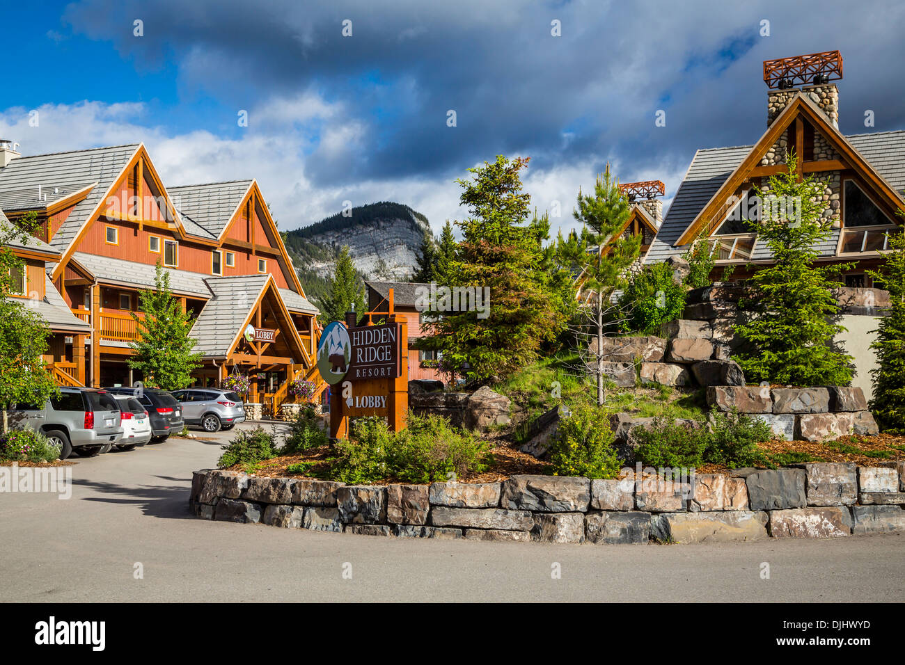 Le Hidden Ridge Resort sur le mont Tunnel à Banff, Banff National Park, Alberta, Canada. Banque D'Images