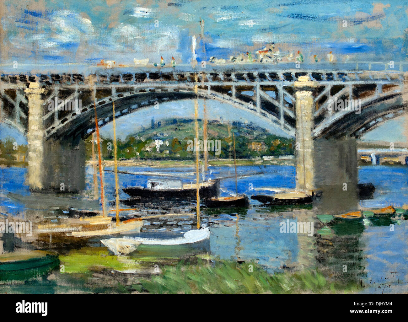 Le PONT À ARGENTEUIL (1874) Claude Monet (1906-1957) France Banque D'Images