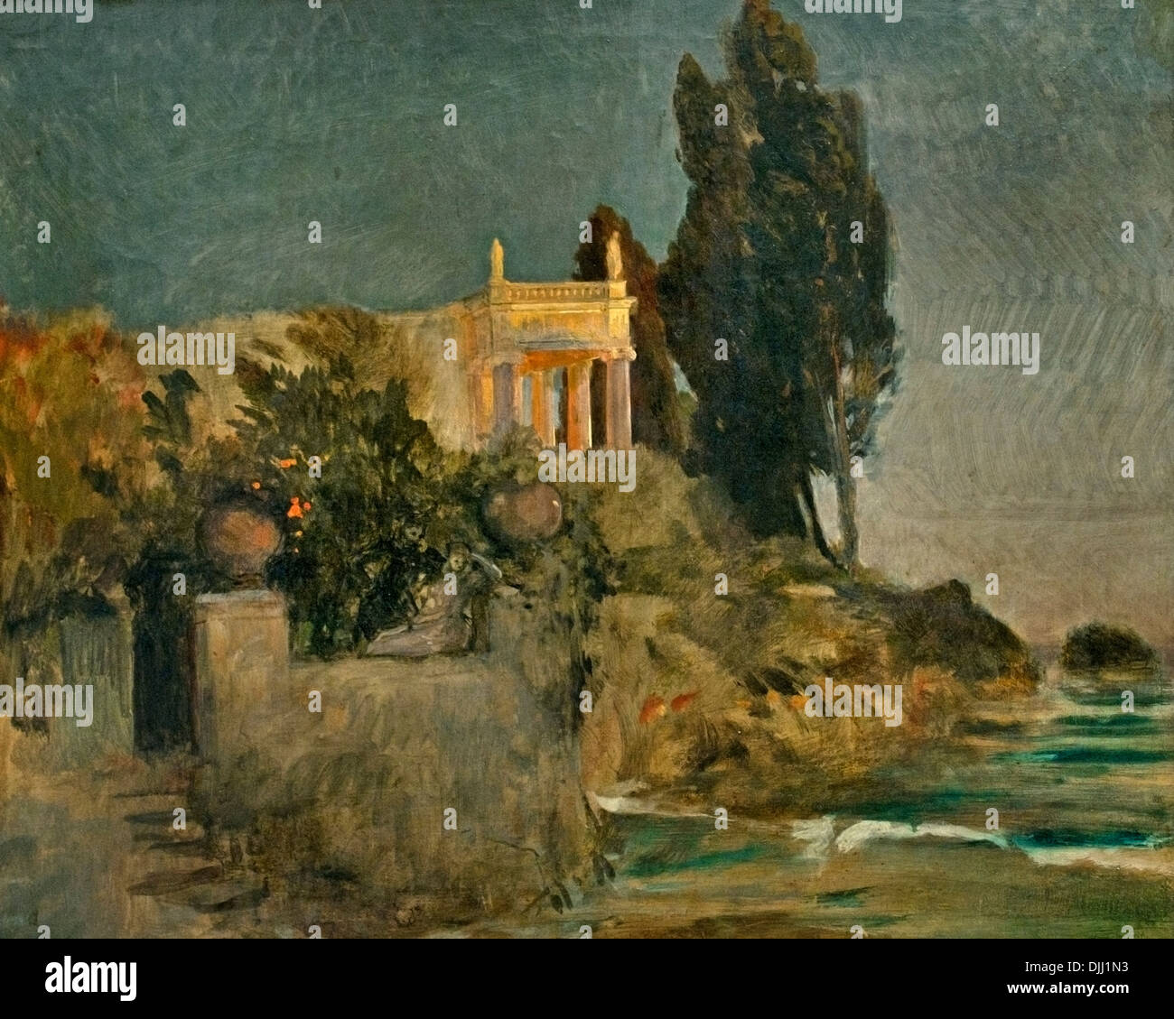 Villa près de la mer 1864 Arnold Bocklin 1827-1901 la Suisse suisse était un peintre symboliste suisse. Banque D'Images