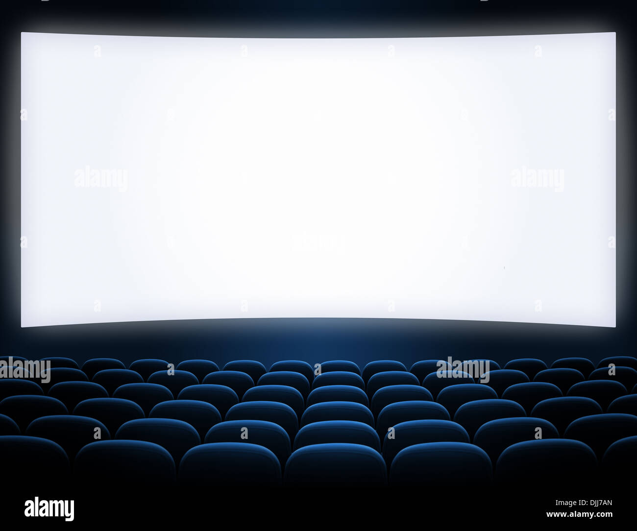 Écran de cinéma sièges bleu Banque D'Images