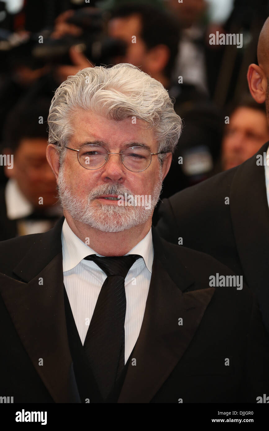Réalisateur George Lucas arrive à la première de 'Cosmopolis' au cours de 65ème Festival de Cannes au Palais des Festivals à Cannes Banque D'Images