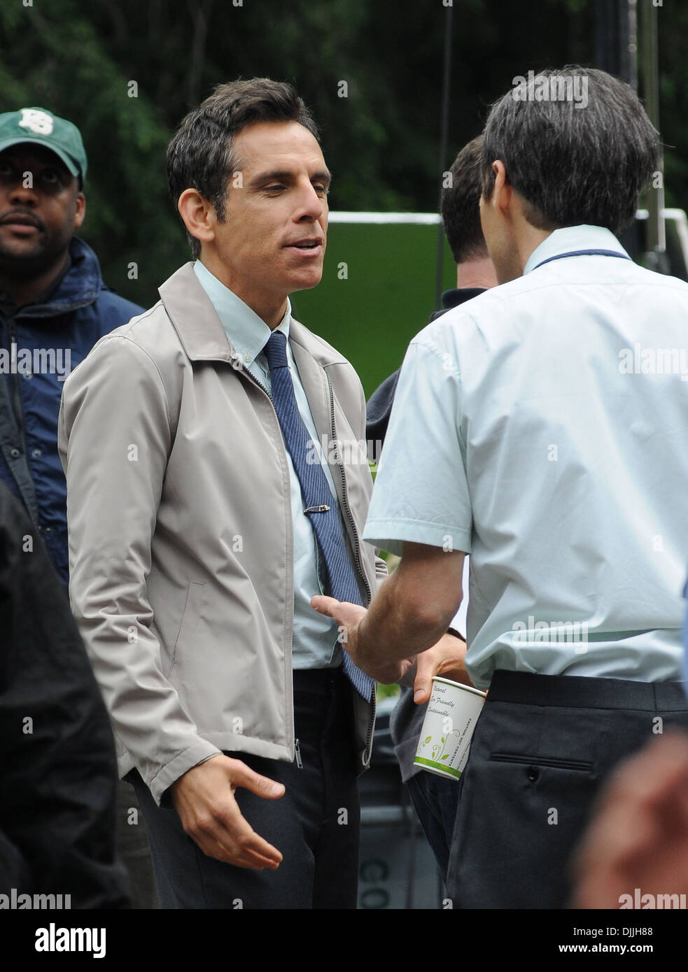 Kristen Wiig et Ben Stiller vu sur l'ensemble de leur nouveau film ' vie secrète de Walter Mitty' dans Central Park à New York City USA - Banque D'Images