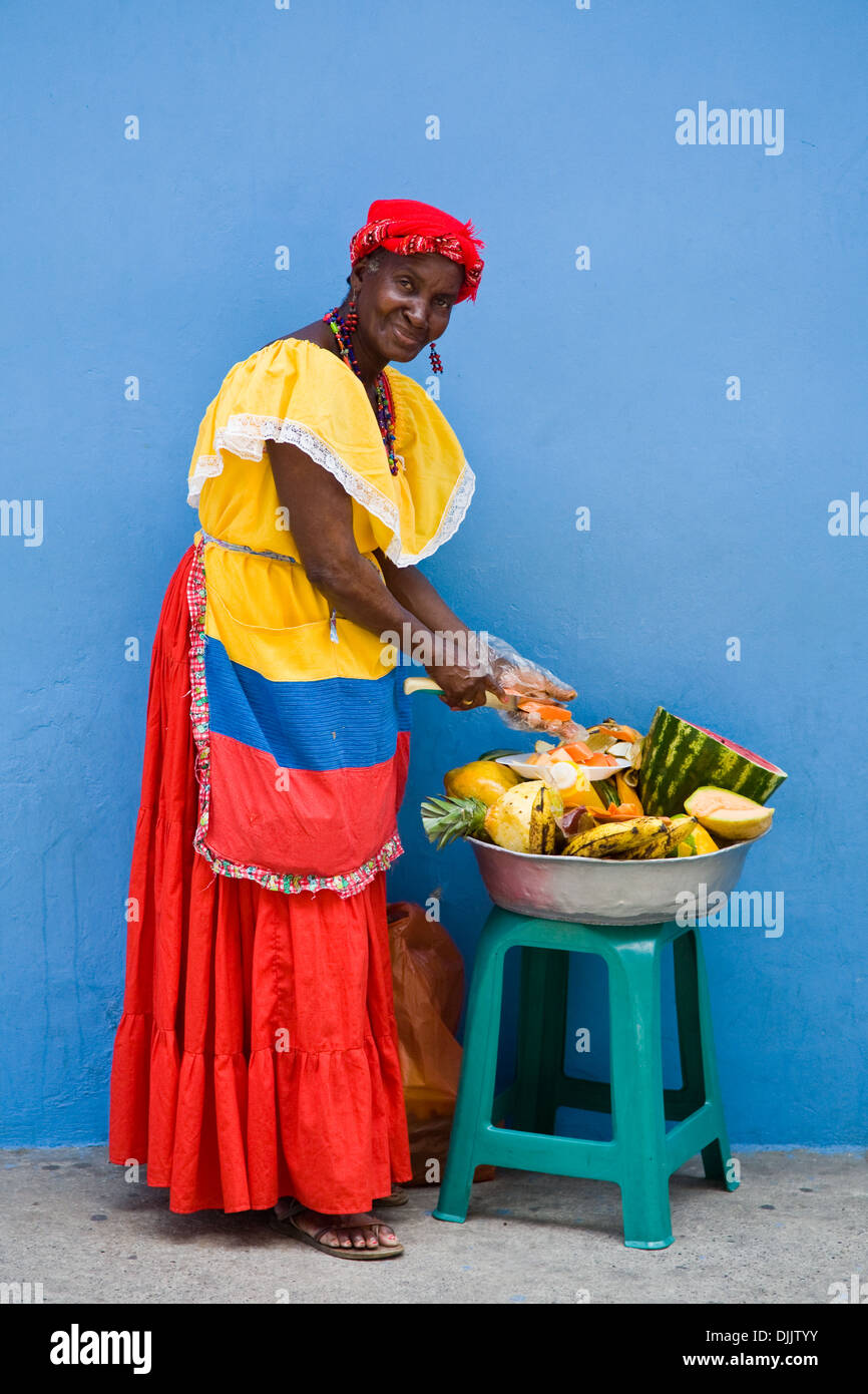 Vendeur de fruits, Carthagène, Colombie Banque D'Images