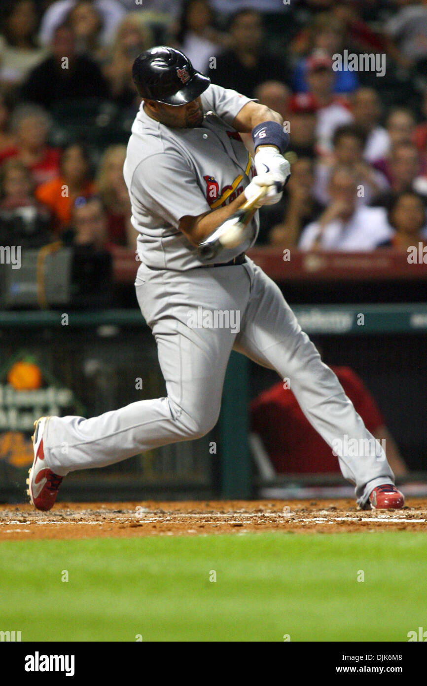 31 août 2010 - Houston, Texas, États-Unis d'Amérique - baseball Cardinals de St. Albert Pujols (5) vole au champ centre dans la troisième manche. Les Astros de Houston défait la St Louis Cardinals 3 - 0 au Minute Maid Park de Houston, Texas. (Crédit Image : © Luis Leyva/ZUMApress.com) Southcreek/mondial Banque D'Images